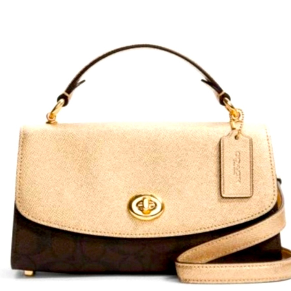 Coach Tilly Satchel 23 in signature canvas,  like new condition, used twice